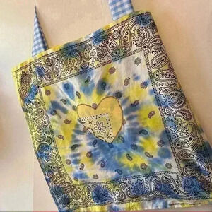 Handmade tie dye Boho tote bag